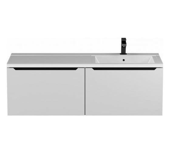 Подвесная тумба uperwood Tanos с раковиной Cosmos 120 см, правая, белая/графит 291021018 1
