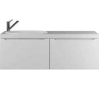 Подвесная тумба uperwood Tanos с раковиной Bruks 120 см, левая, белая 291021021