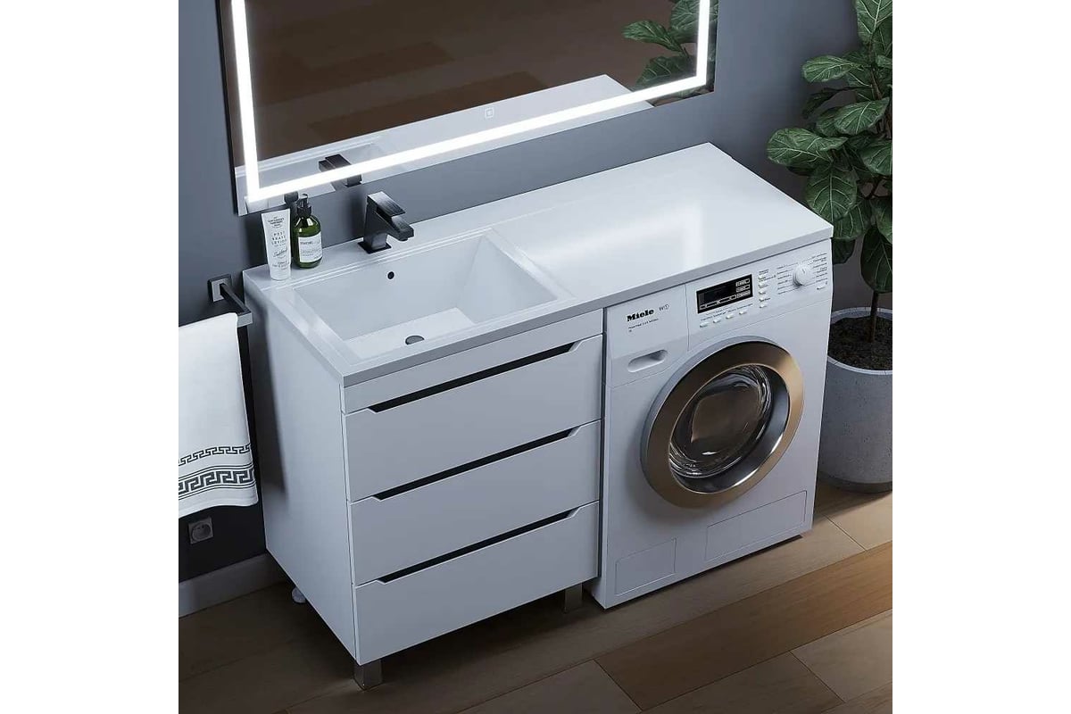 Раковина над стиральной машиной uperwood Cosmos 120 см, левая 291020411 ...