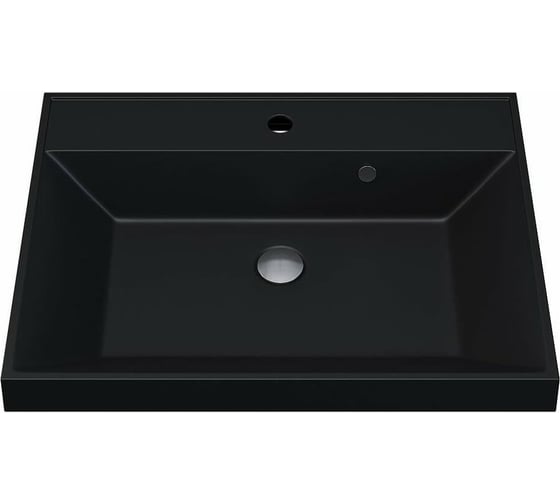 Кварцевая раковина для ванной комнаты Uperwood Classic Quartz 60 см, черная матовая, уголь 291030002