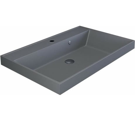 Кварцевая раковина для ванной комнаты Uperwood Classic Quartz 70 см, серая матовая, бетон 291030004