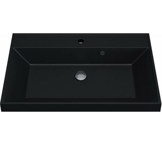 Кварцевая раковина для ванной комнаты Uperwood Classic Quartz 70 см, черная матовая, уголь 291030005