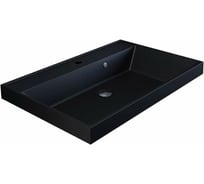 Кварцевая раковина для ванной комнаты Uperwood Classic Quartz 80 см, черная матовая, уголь 291030008