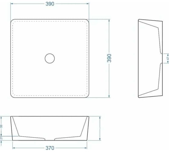 Накладная раковина uperwood Squar бетон, цвет черный 291020317
