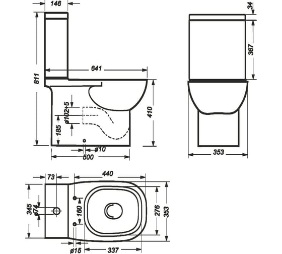 Унитаз-компакт Sanita QUADRO SL DM SLIM 00000093632