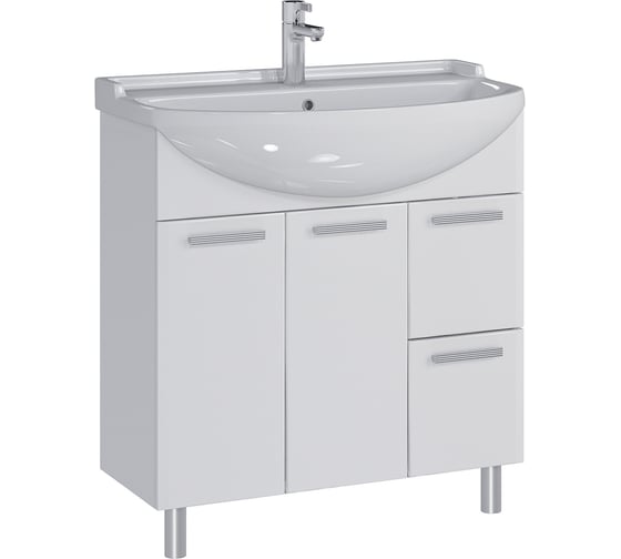 Комплект Sanstar напольная тумба Аура 80 с раковиной Амур 80 344.1-1.4.1.КАМУ