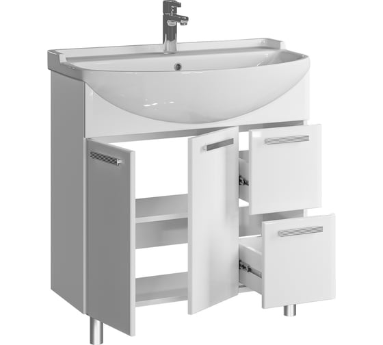 Комплект Sanstar напольная тумба Аура 80 с раковиной Амур 80 344.1-1.4.1.КАМУ