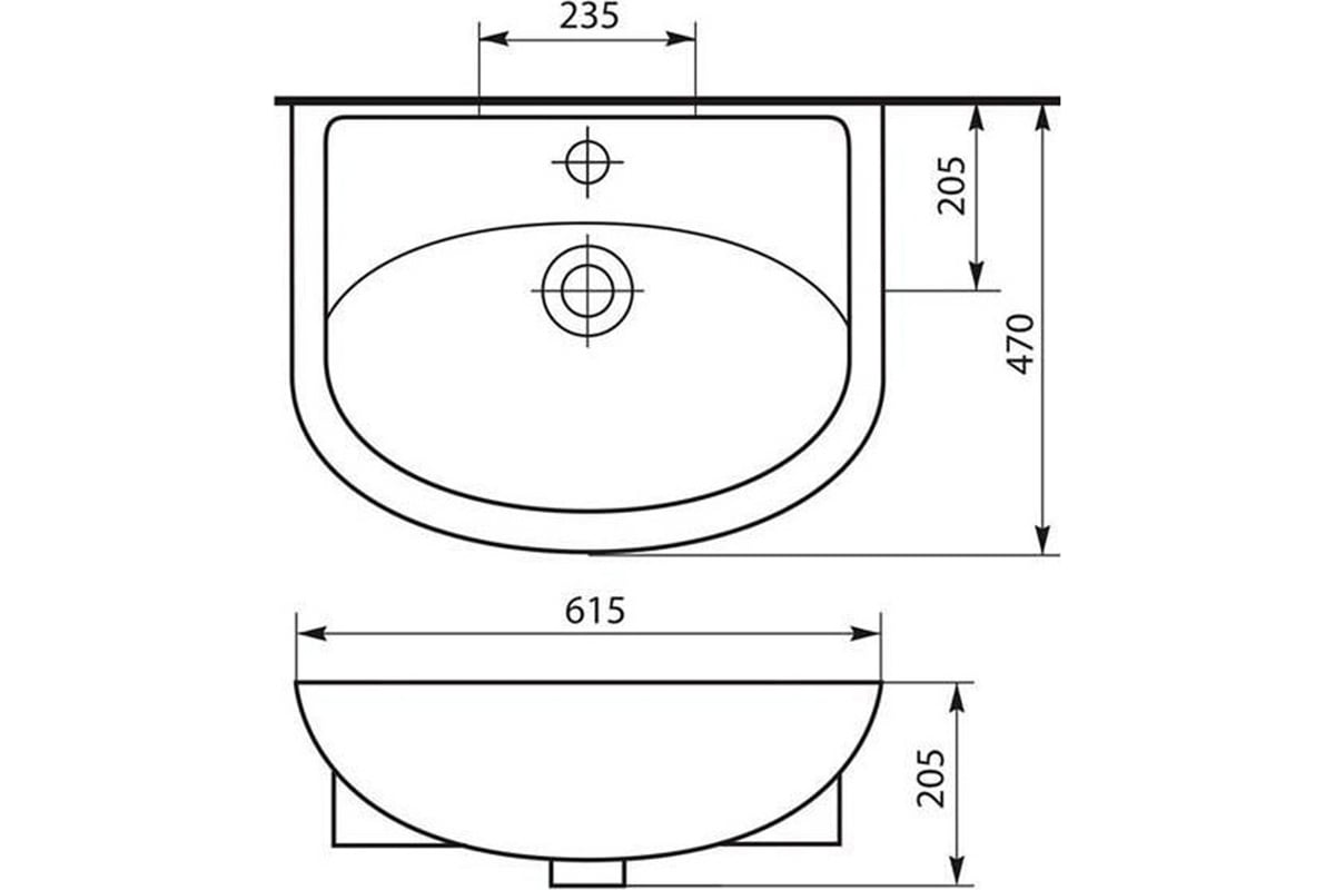 Раковина Rosa уют 55