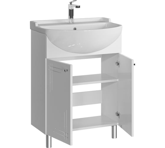 Комплект Sanstar напольная тумба Июнь 60 с раковиной Амур 60 336.1-1.4.1.КАМУ