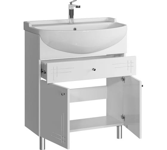 Комплект Sanstar напольная тумба Июнь 70 с раковиной Амур 70 341.1-1.4.1.КАМУ