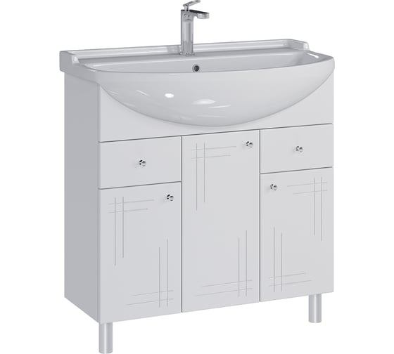 Комплект Sanstar напольная тумба Июнь 80 с раковиной Амур 80 343.1-1.4.1.КАМУ