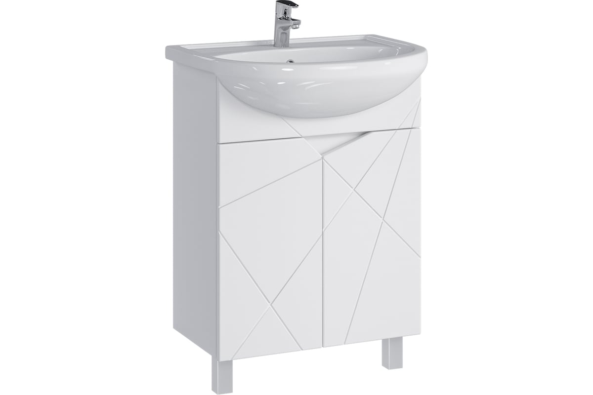 Комплект Sanstar напольная тумба Каскад 60 с раковиной Уют 60 338.1-1.4 ...