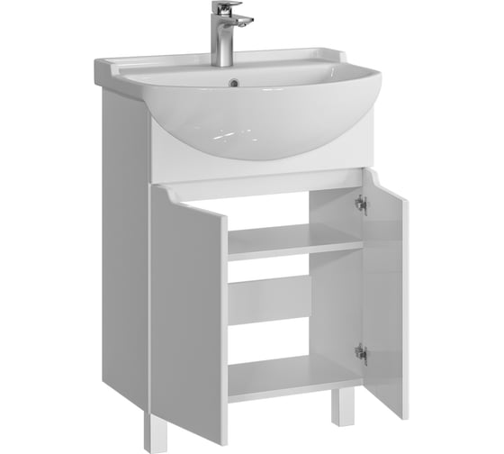 Комплект Sanstar напольная тумба Лайн 60 с раковиной Амур 60 346.1-1.5.1.КАМУ