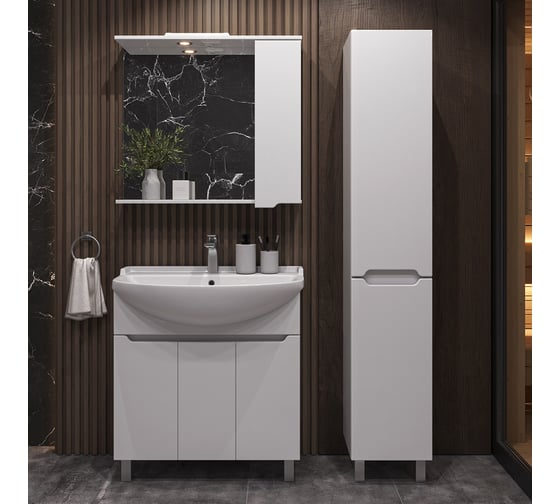 Комплект Sanstar напольная тумба Лайн 80 с раковиной Амур 80 348.1-1.5.1.КАМУ