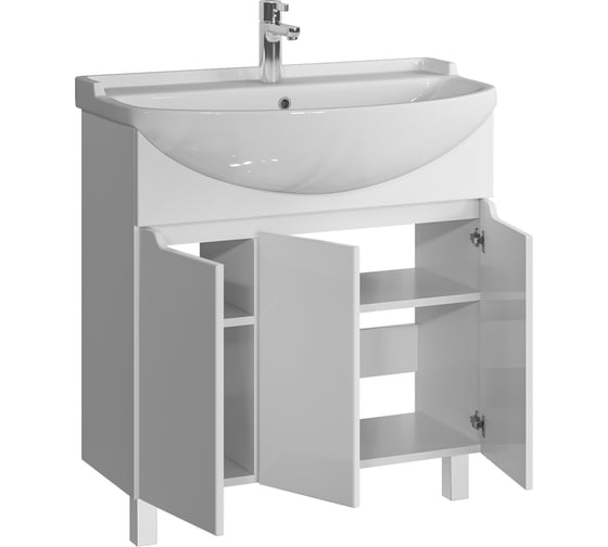 Комплект Sanstar напольная тумба Лайн 80 с раковиной Амур 80 348.1-1.5.1.КАМУ