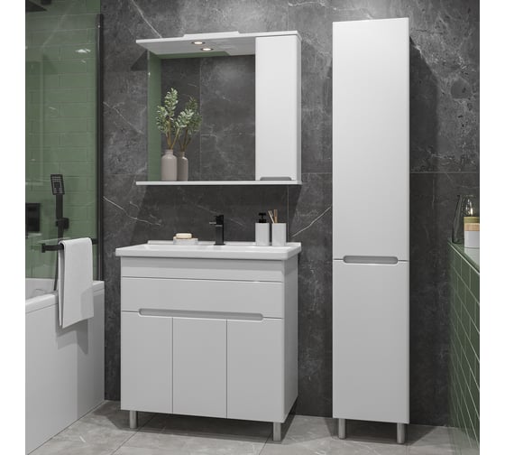 Комплект Sanstar напольная тумба Модена 80 с раковиной Миранда 80 225.1-1.4.1.КМИР