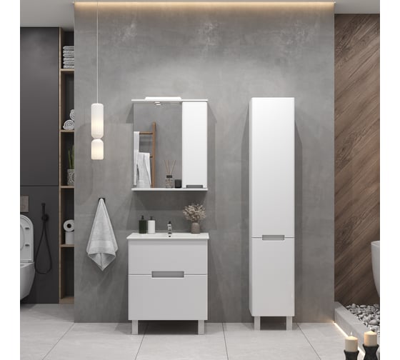 Комплект Sanstar напольная тумба Ориана 60 с раковиной Квадро 60 282.1-1.4.1.ККВА