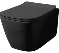 Унитаз Azario подвесной, безободковый, чёрный мат Boca 52x36x34.5 AZ-2002-MB