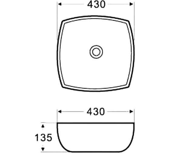 Накладная раковина Azario Размер 420x420x135 мм 00077046