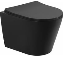 Подвесной унитаз Aquanet Atago 2.0 W с сидением, с Rimless, черный матовый 00279090