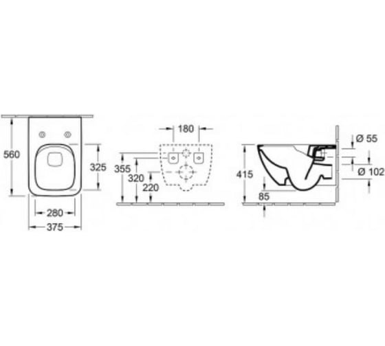 Подвесной унитаз Villeroy & Boch LEGATO 5663 RS 01 9M95S101 00239422