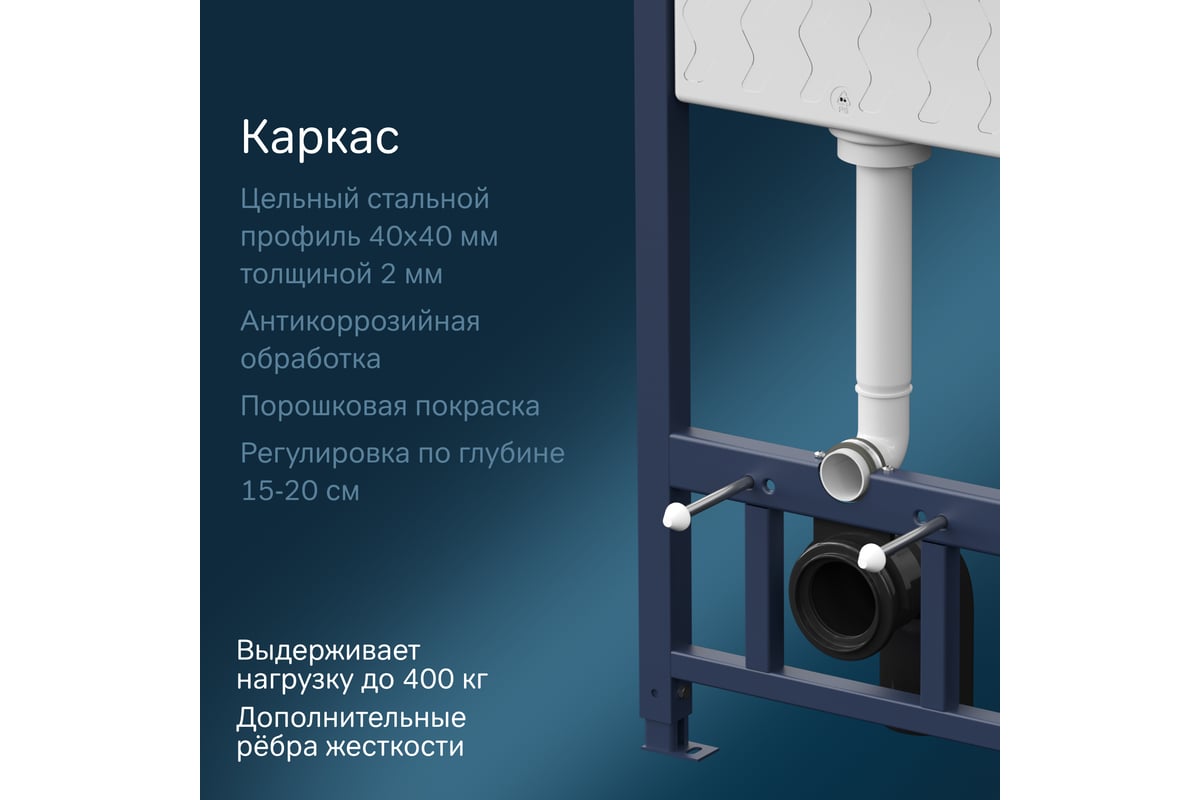 Инсталляция для подвесного унитаза AM.PM с пневматической клавишей Pro ...