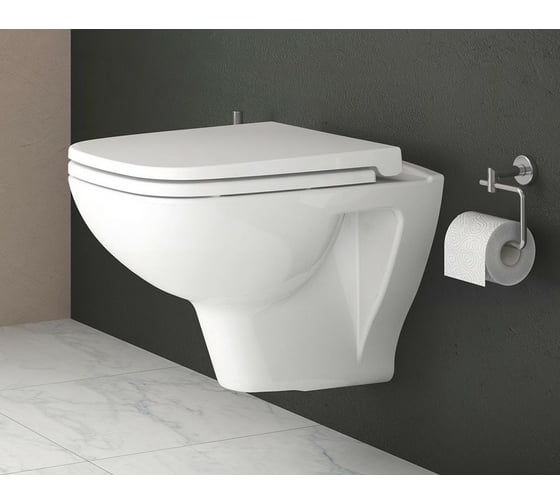 Безободковый подвесной унитаз Vitra S20 рекомендуется сиденье дюропласт 177-003-009 c микролифтом 7508B003-0075