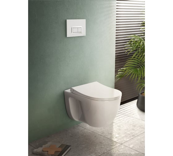 Безободковый подвесной унитаз Vitra S40 рекомендуется тонкое сиденье 110-003-019 дюропласт с микролифтом 7759B003-0075