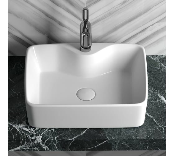 Умывальник чаша Ceramicanova Element накладная, прямоугольная 480x370x130 мм CN6033