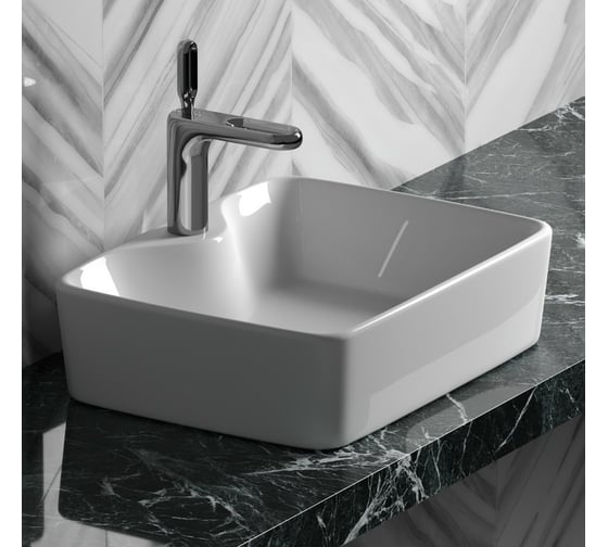 Умывальник чаша Ceramicanova Element накладная, прямоугольная 480x370x130 мм CN6033