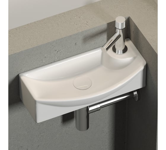 Подвесной умывальник Ceramicanova Element прямоугольный, с крепежом 455x220x130 мм CN6038L 1