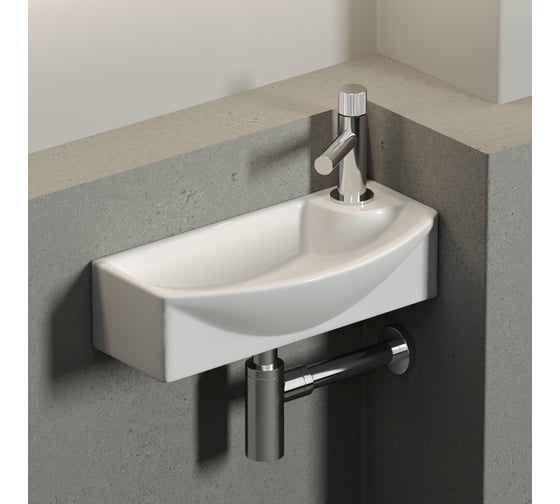 Подвесной умывальник Ceramicanova Element прямоугольный, с крепежом 455x220x130 мм CN6038L