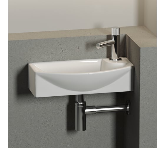 Подвесной умывальник Ceramicanova Element прямоугольный, с крепежом 455x220x130 мм CN6038L