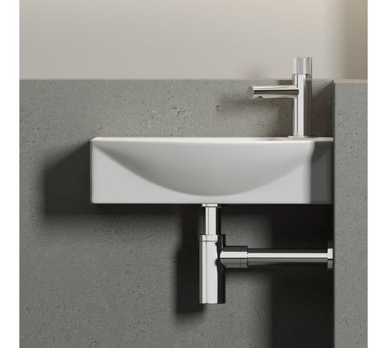 Подвесной умывальник Ceramicanova Element прямоугольный, с крепежом 455x220x130 мм CN6038L