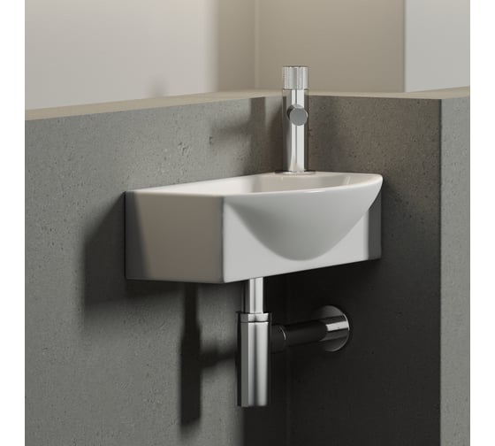 Подвесной умывальник Ceramicanova Element прямоугольный, с крепежом 455x220x130 мм CN6038L