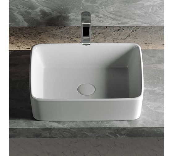 Умывальник чаша Ceramicanova Element накладная, прямоугольная 480x370x130 мм CN6037