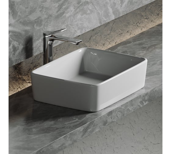 Умывальник чаша Ceramicanova Element накладная, прямоугольная 480x370x130 мм CN6037