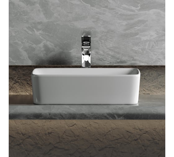 Умывальник чаша Ceramicanova Element накладная, прямоугольная 480x370x130 мм CN6037
