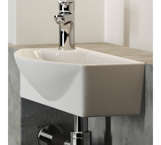 Подвесной умывальник Ceramicanova прямоугольный, с крепежом Element 455x220x130 мм CN6038R
