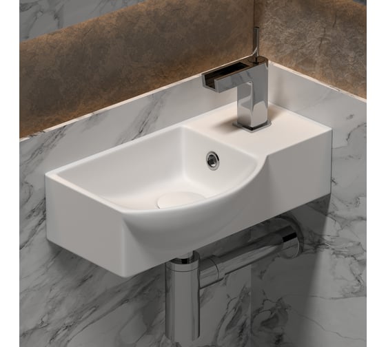 Подвесной умывальник Ceramicanova Element прямоугольный, с крепежом 400x220x120 мм CN6039L
