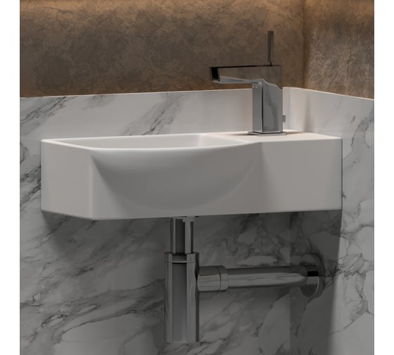Подвесной умывальник Ceramicanova Element прямоугольный, с крепежом 400x220x120 мм CN6039L