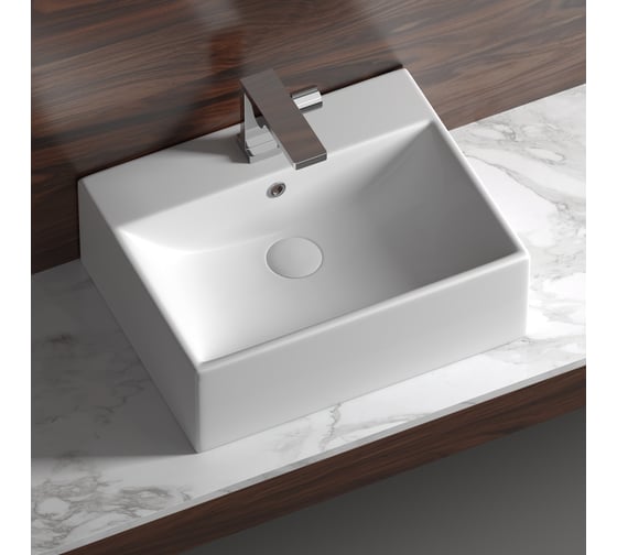 Умывальник чаша Ceramicanova Element накладная, прямоугольная 500x410x160 мм CN6040