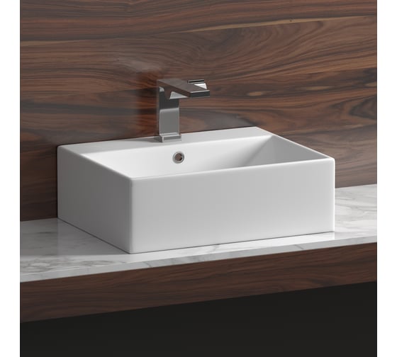 Умывальник чаша Ceramicanova Element накладная, прямоугольная 500x410x160 мм CN6040