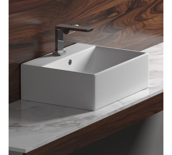 Умывальник чаша Ceramicanova Element накладная, прямоугольная 500x410x160 мм CN6040