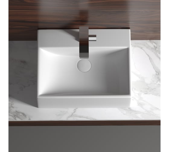 Умывальник чаша Ceramicanova Element накладная, прямоугольная 500x410x160 мм CN6040