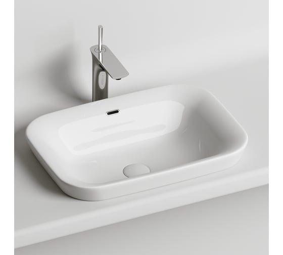 Умывальник Ceramicanova прямоугольный, встраиваемый сверху в столешницу Element 580x400x150 мм CN6041