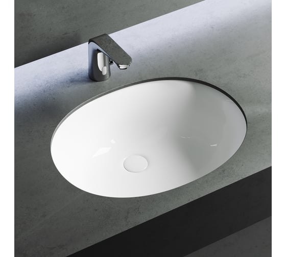 Умывальник Ceramicanova Element овальный, встраиваемый под столешницу 560x420x195 мм CN6043