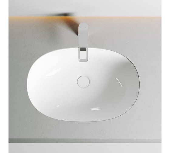 Умывальник Ceramicanova Element овальный, встраиваемый под столешницу 565x385x210 мм CN6044