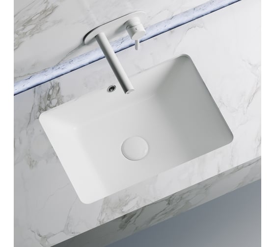 Умывальник Ceramicanova Element прямоугольный, встраиваемый под столешницу, 550x400x185 мм CN6045