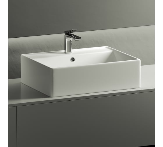 Умывальник чаша Ceramicanova Element накладная, прямоугольная 590x450x160 мм CN6046